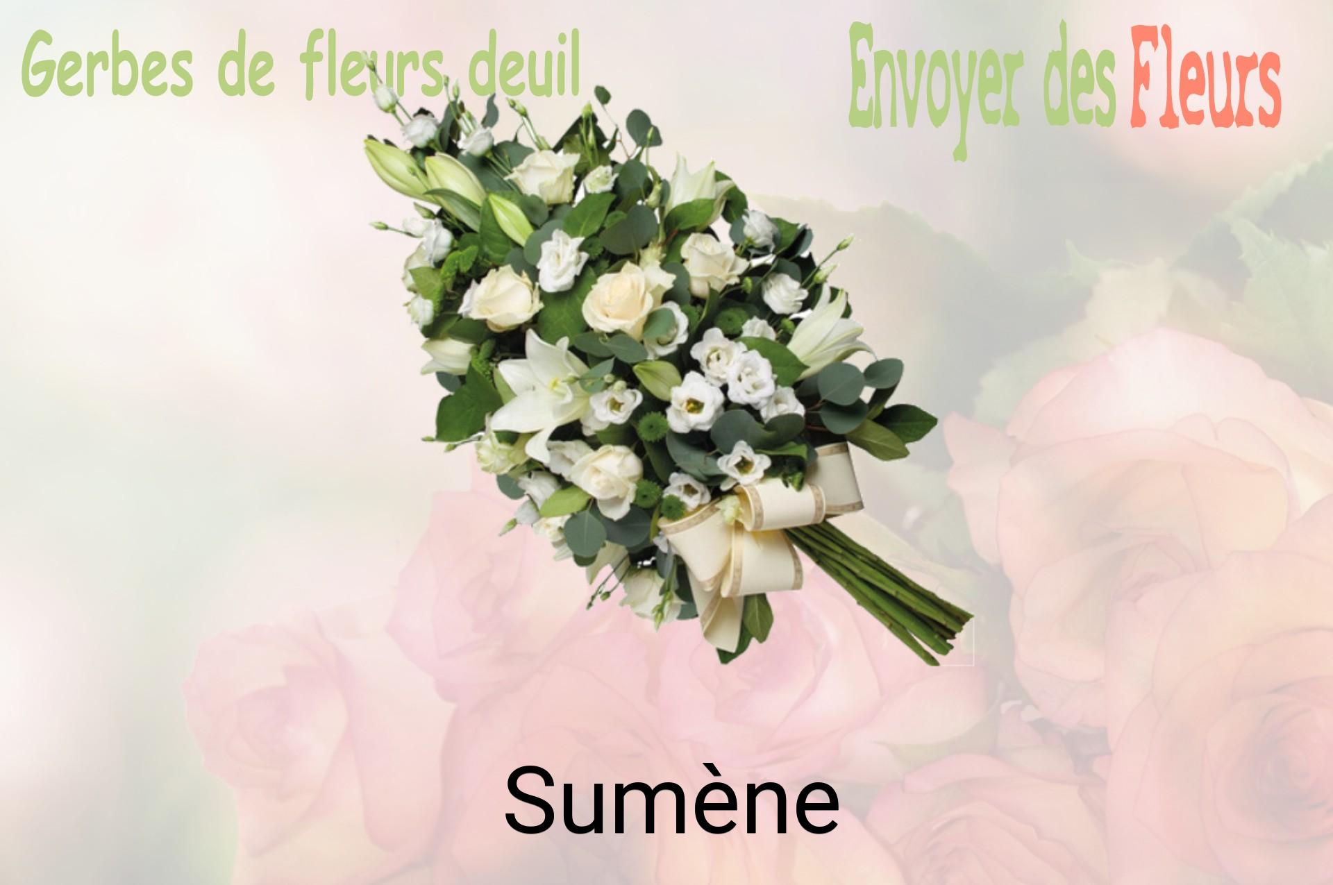 Gerbe de fleurs de deuil livrée à Sumène